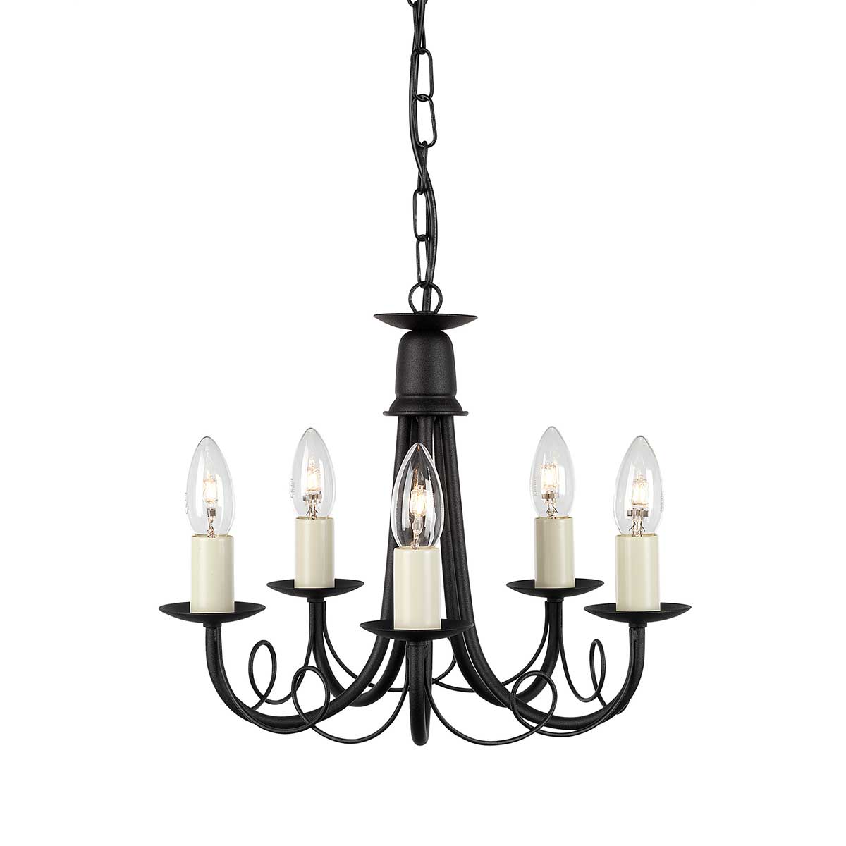 Elstead Minster 5 Light Chandelier - Black MN5-BLACK