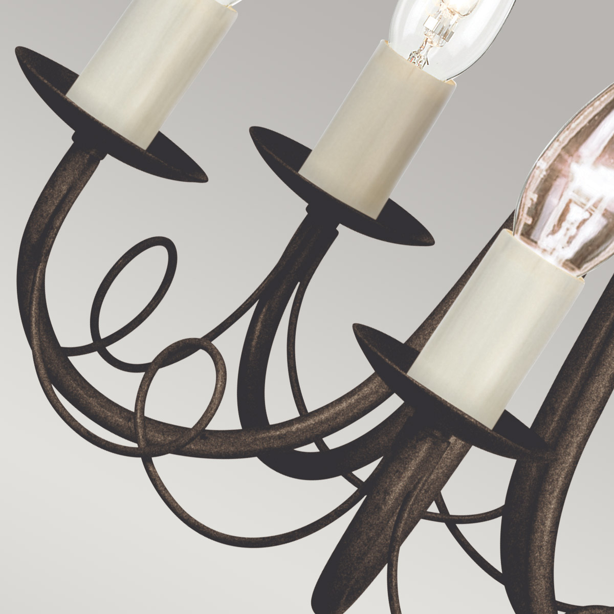 Elstead Minster 5 Light Chandelier - Black/ Gold Patina MN5-BLK-GOLD