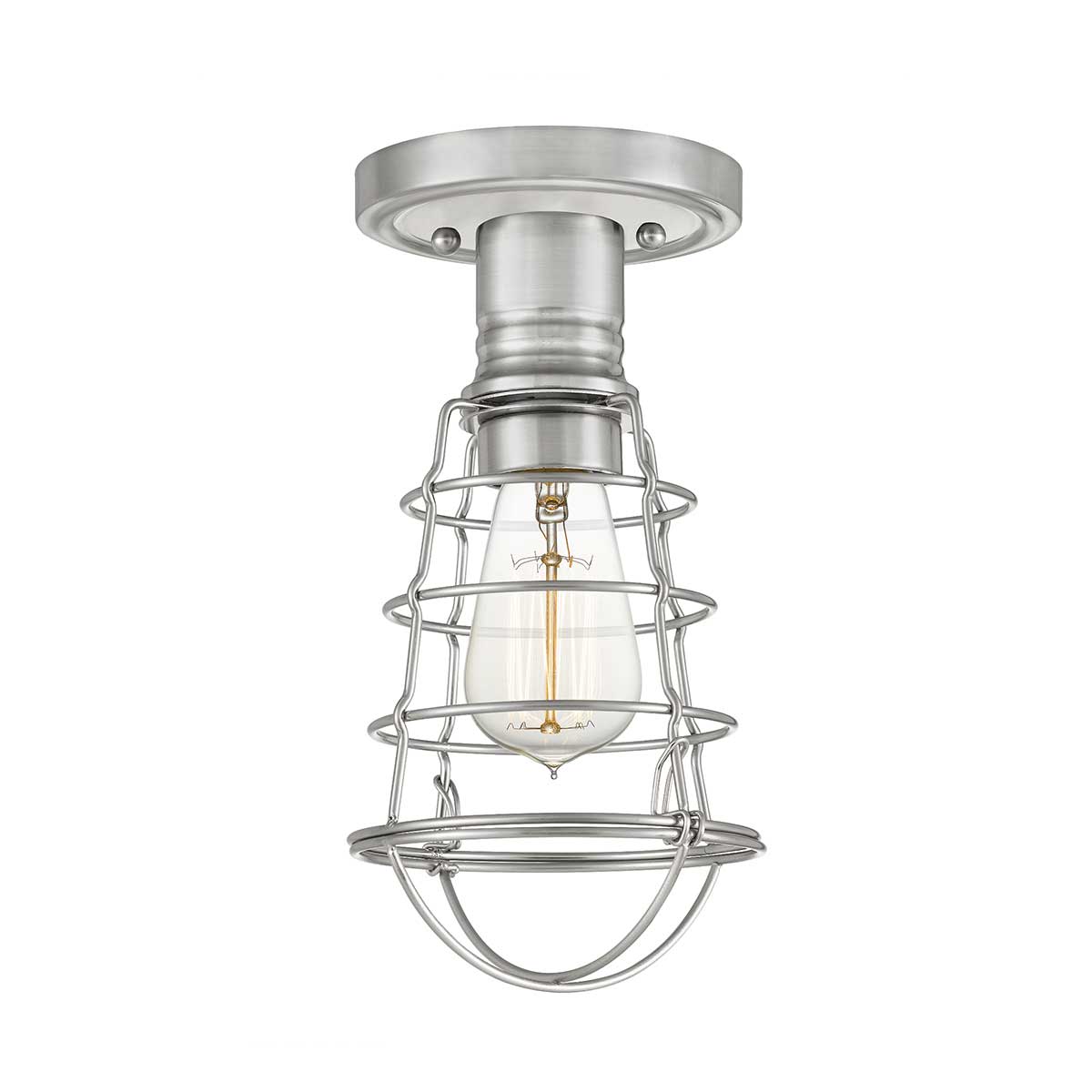 Elstead Mixon 1 Light Semi-Flush - Brushed Nickel QZ-MIXON-SF-BN