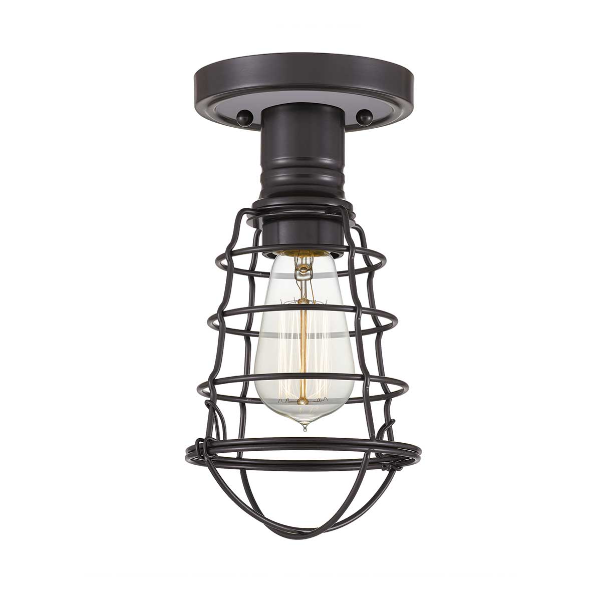 Elstead Mixon 1 Light Semi-Flush - Palladian Bronze QZ-MIXON-SF-PN