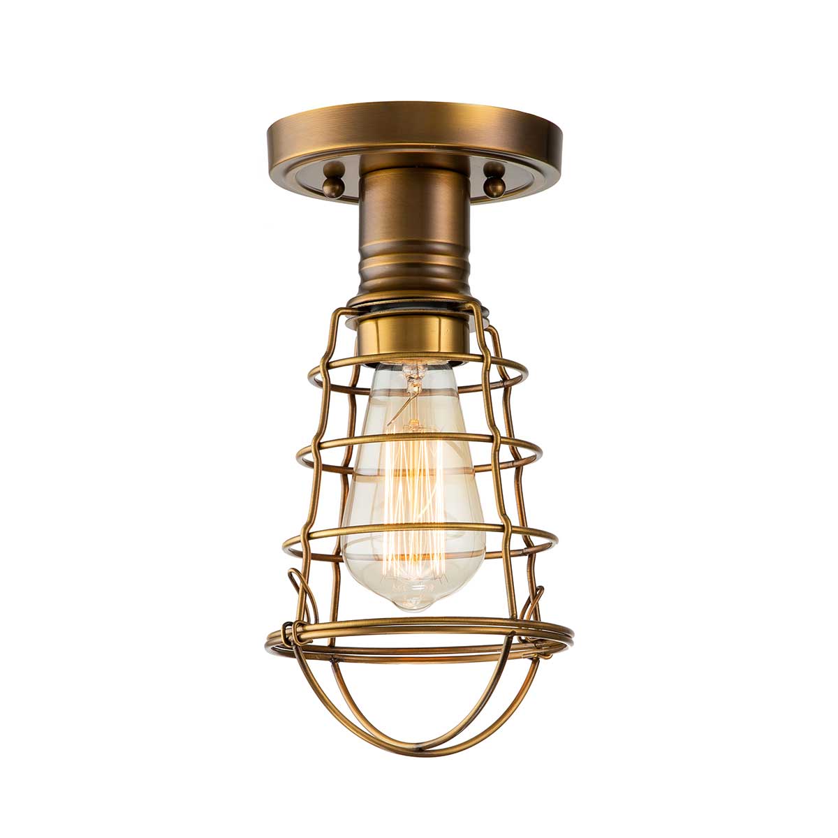 Elstead Mixon 1 Light Semi-Flush - Weathered Brass QZ-MIXON-SF-WS