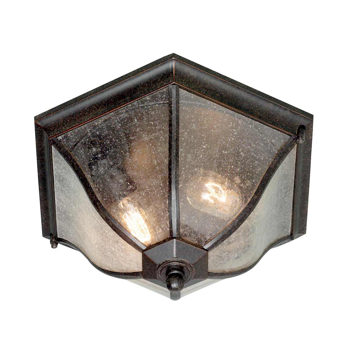 New England 2 Light Flush Lantern Medium - Weathered Bronze von Elstead