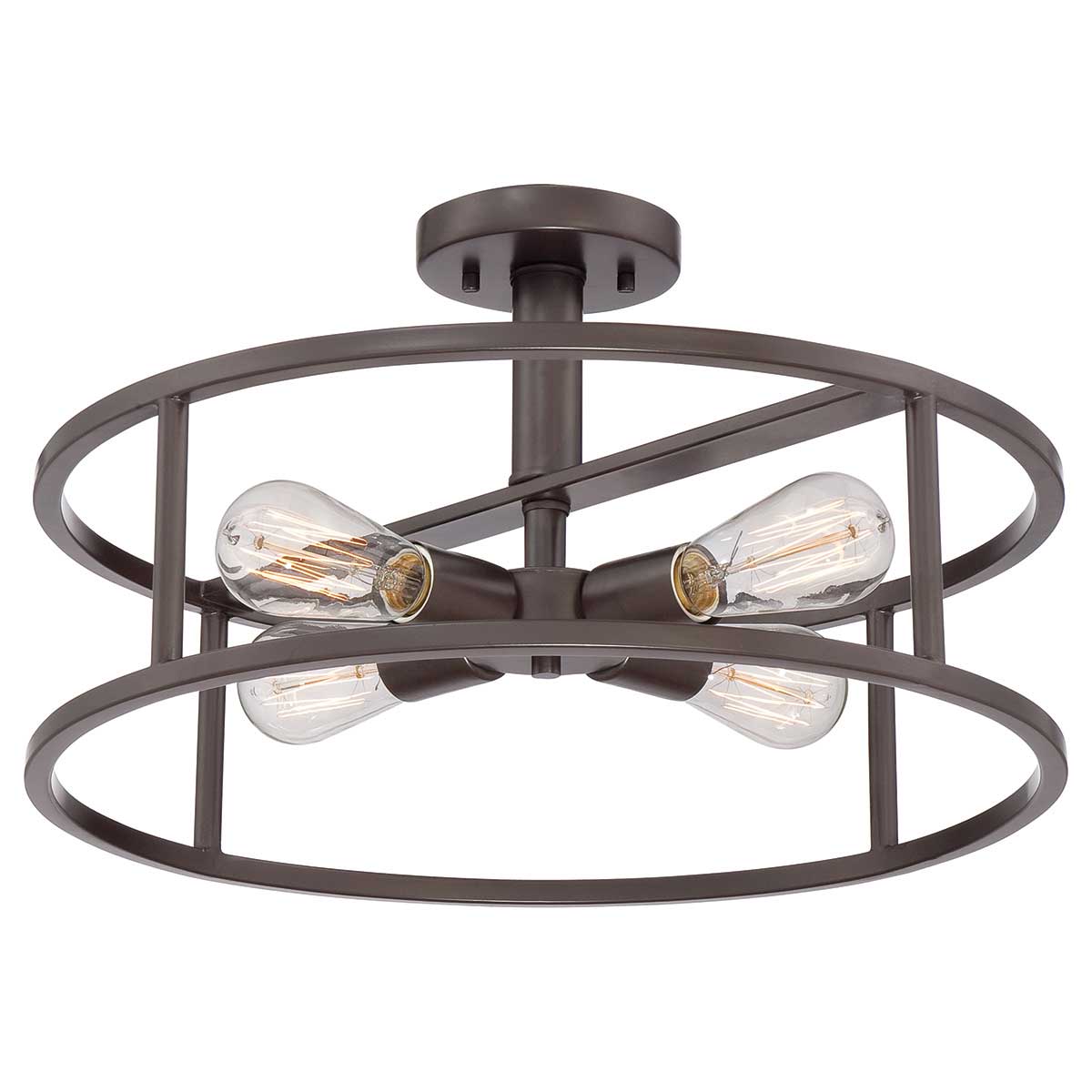 Elstead New Harbor 4 Light Semi-Flush - Western Bronze QZ-NEW-HARBOR-SF