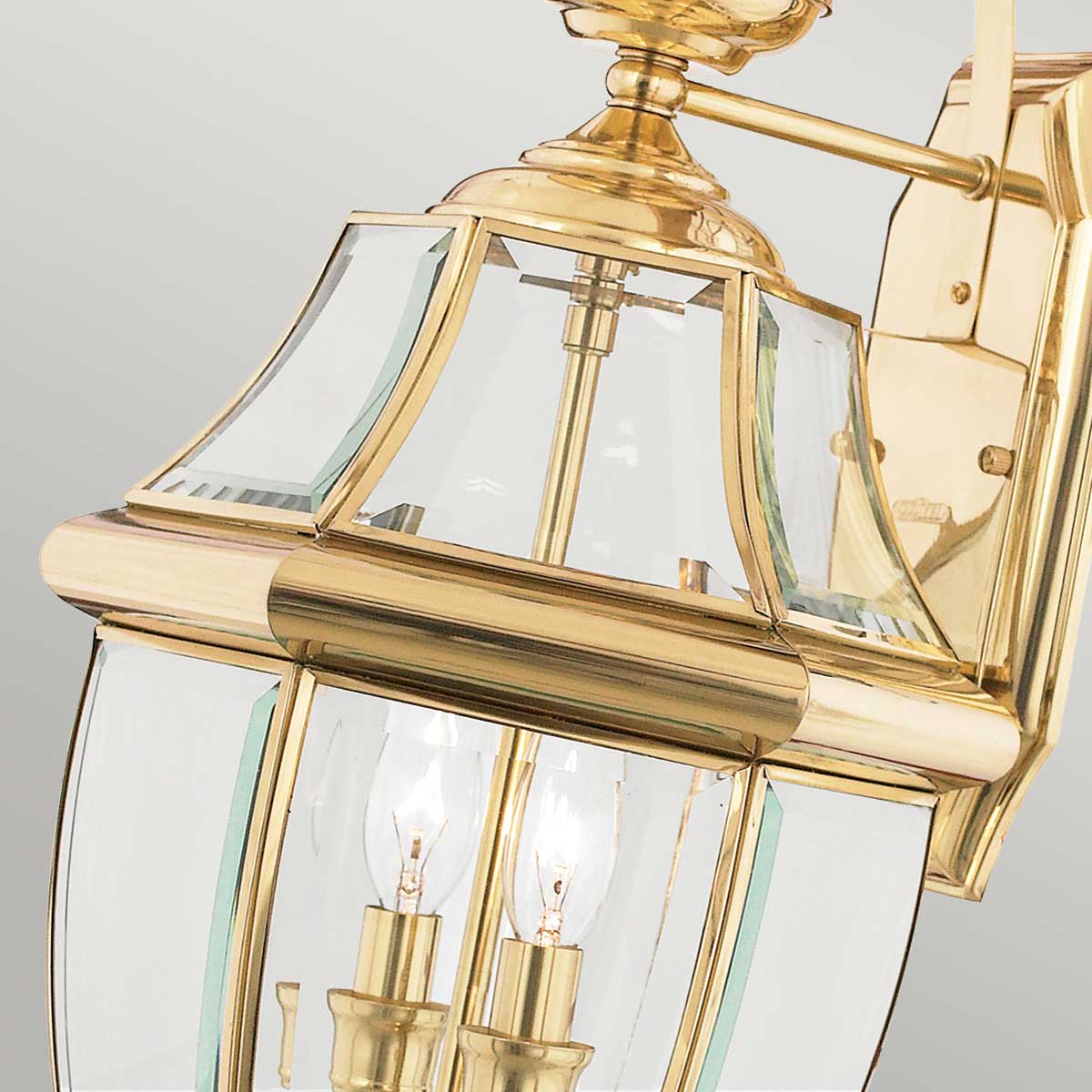 Elstead Newbury 2 Light Large Wall Lantern - Lacquered Polished Brass QZ-NEWBURY2-L-PB