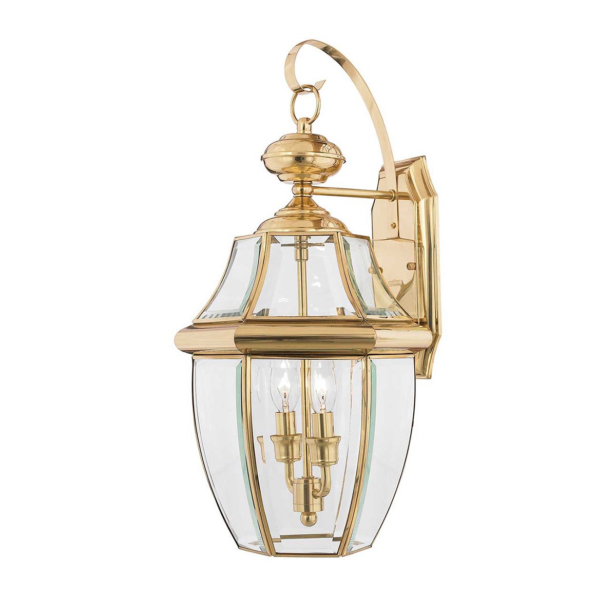Elstead Newbury 2 Light Large Wall Lantern - Lacquered Polished Brass QZ-NEWBURY2-L-PB