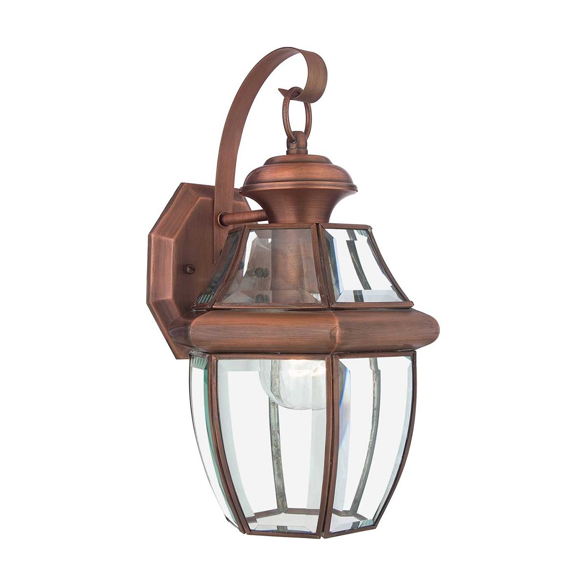 Elstead Newbury 1 Light Medium Wall Lantern - Lacquered Aged Copper QZ-NEWBURY2-M-AC