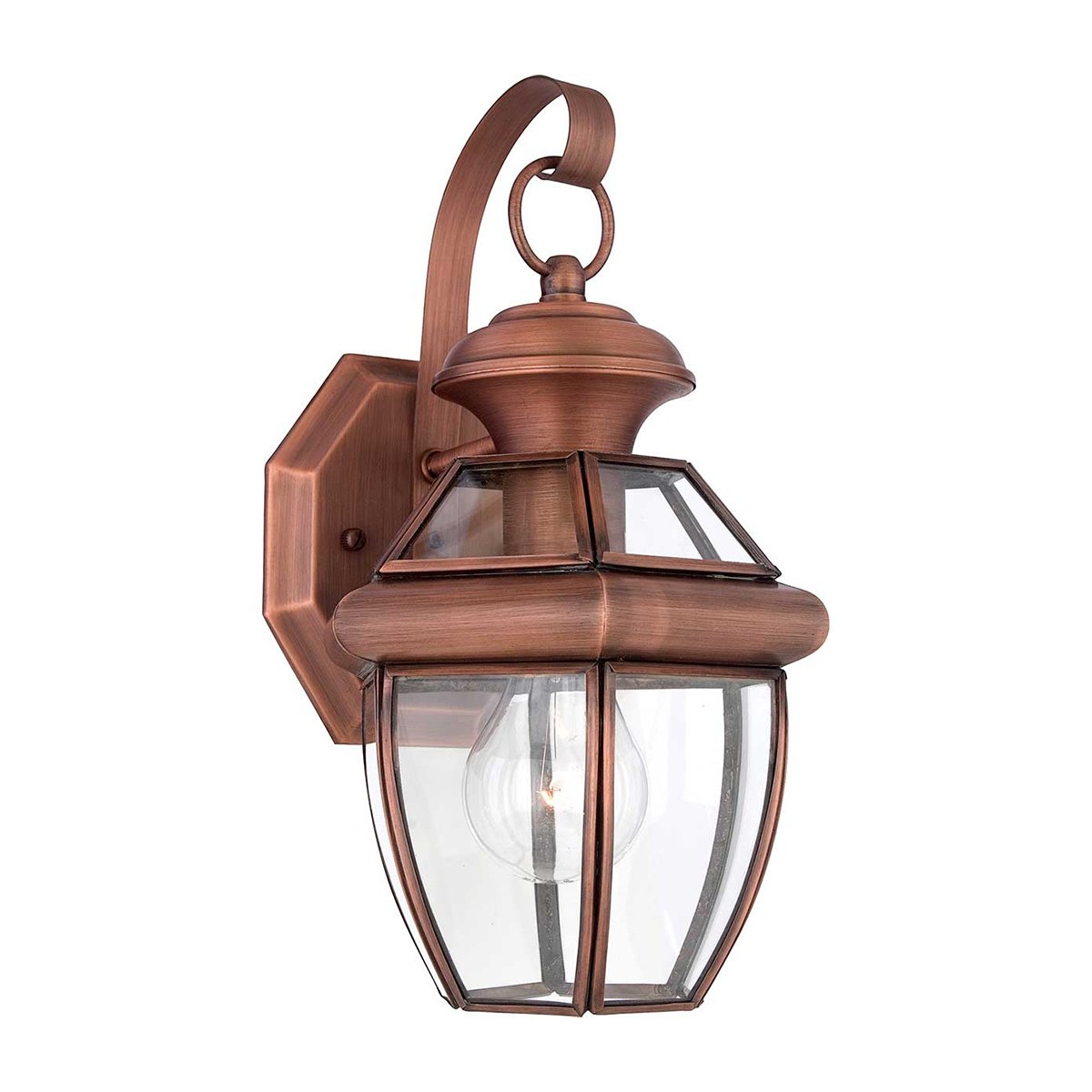 Elstead Newbury 1 Light Small Wall Lantern - Lacquered Aged Copper QZ-NEWBURY2-S-AC