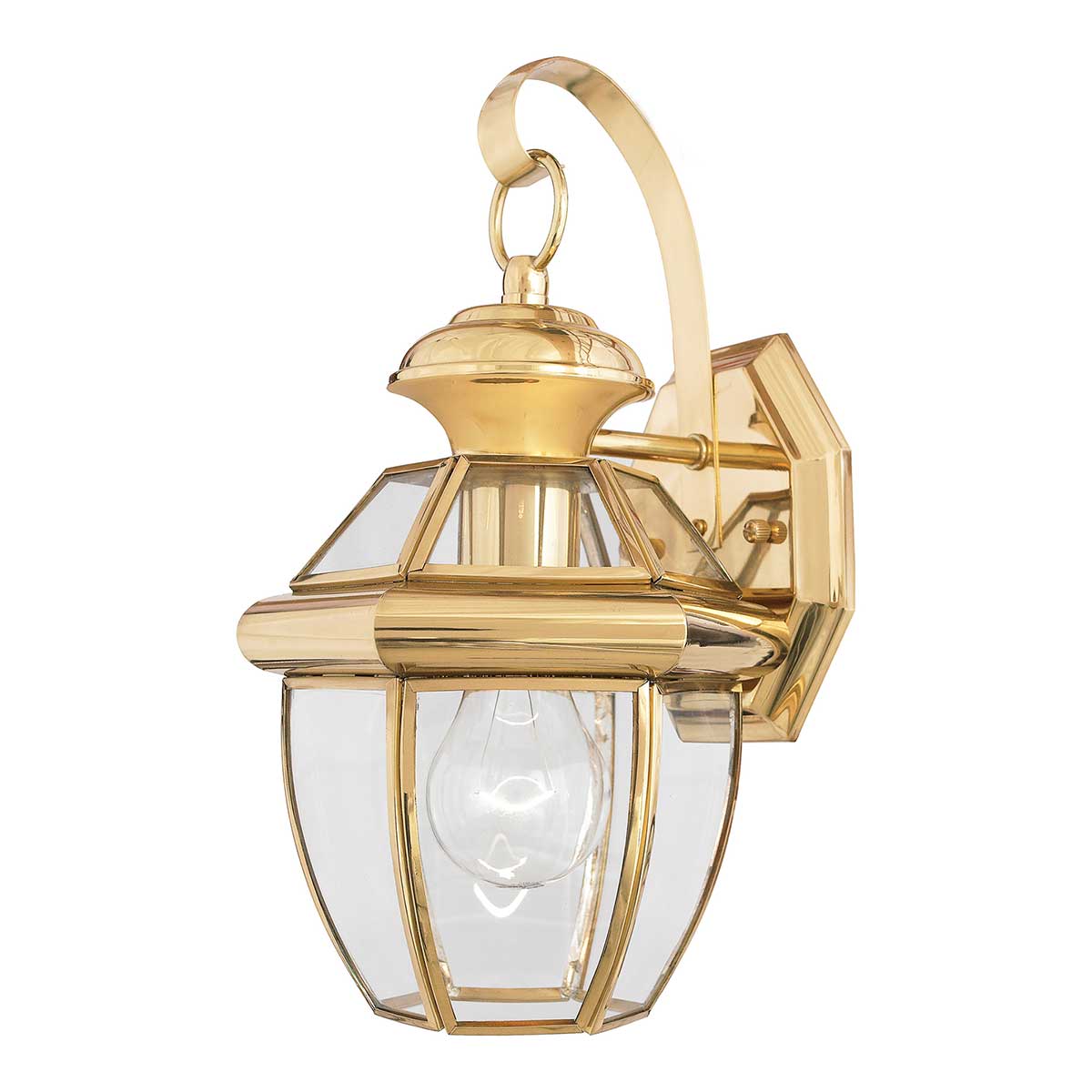 Elstead Newbury 1 Light Small Wall Lantern - Lacquered Polished Brass QZ-NEWBURY2-S-PB
