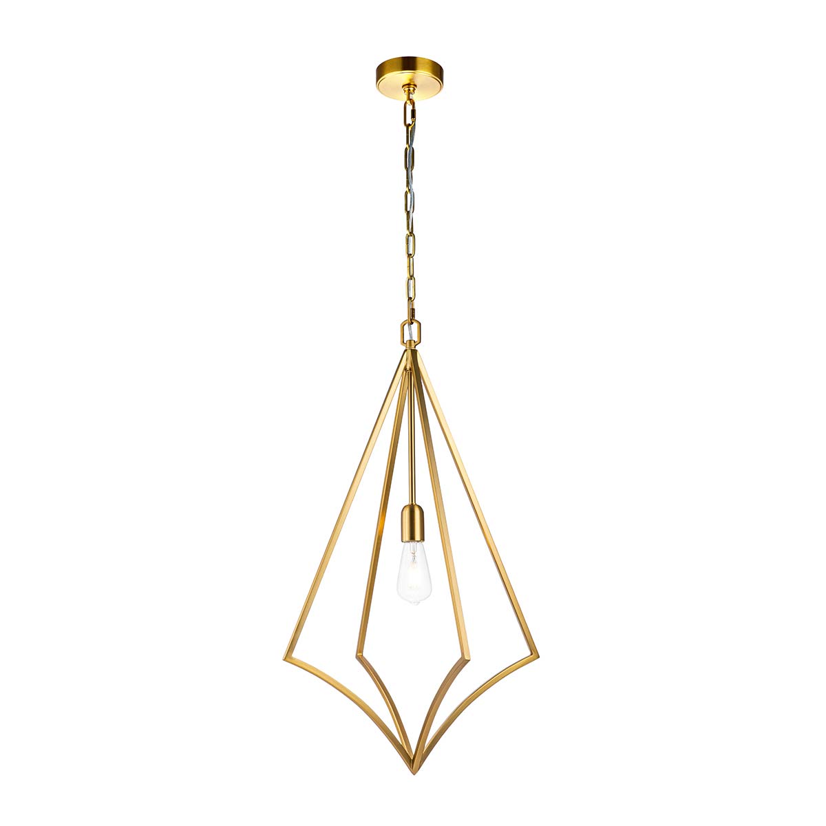 ElsteadNico 1 Light Large Pendant - Burnished Brass