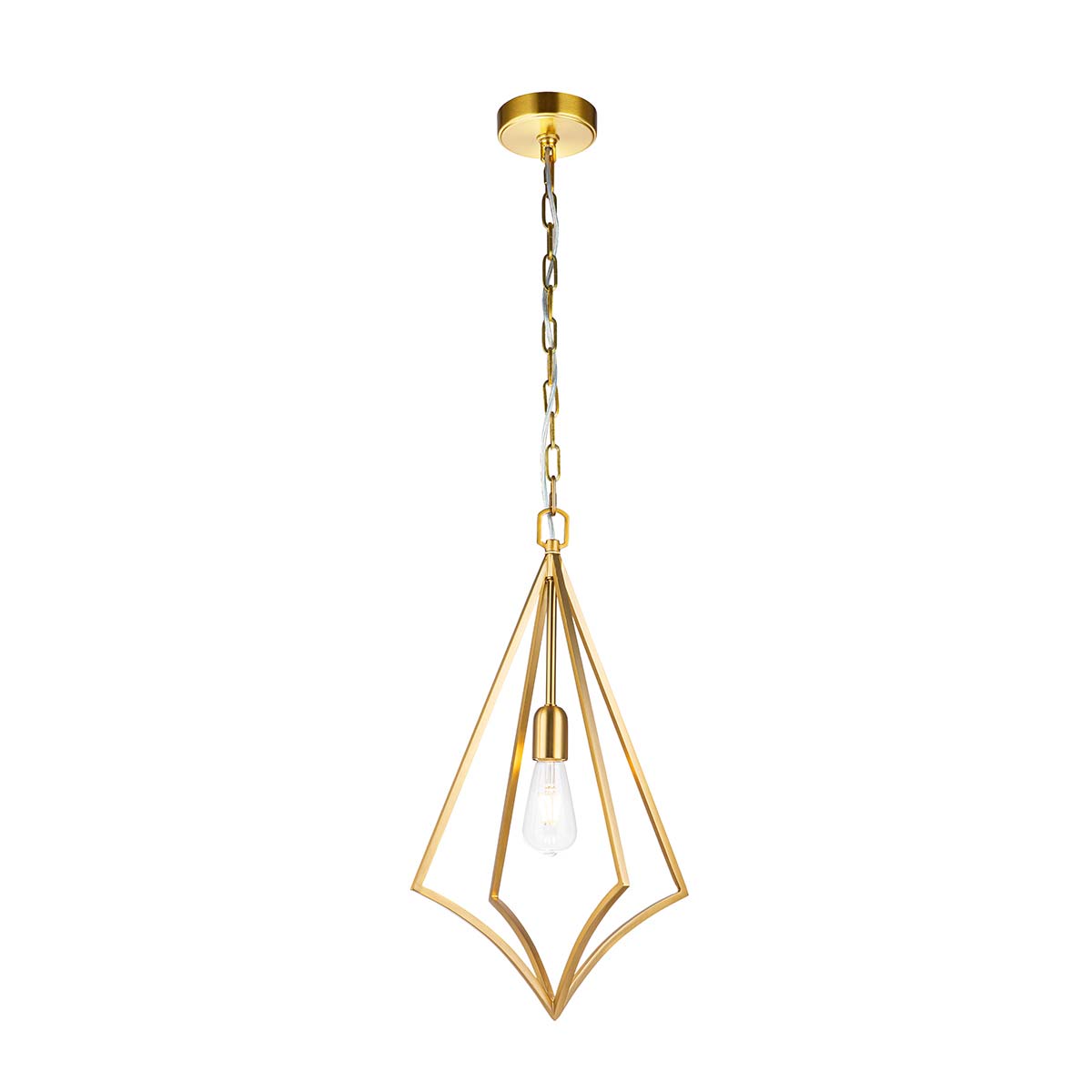 Elstead - FE-NICO-P-M-BB - Nico 1 Light Medium Pendant - Burnished Brass