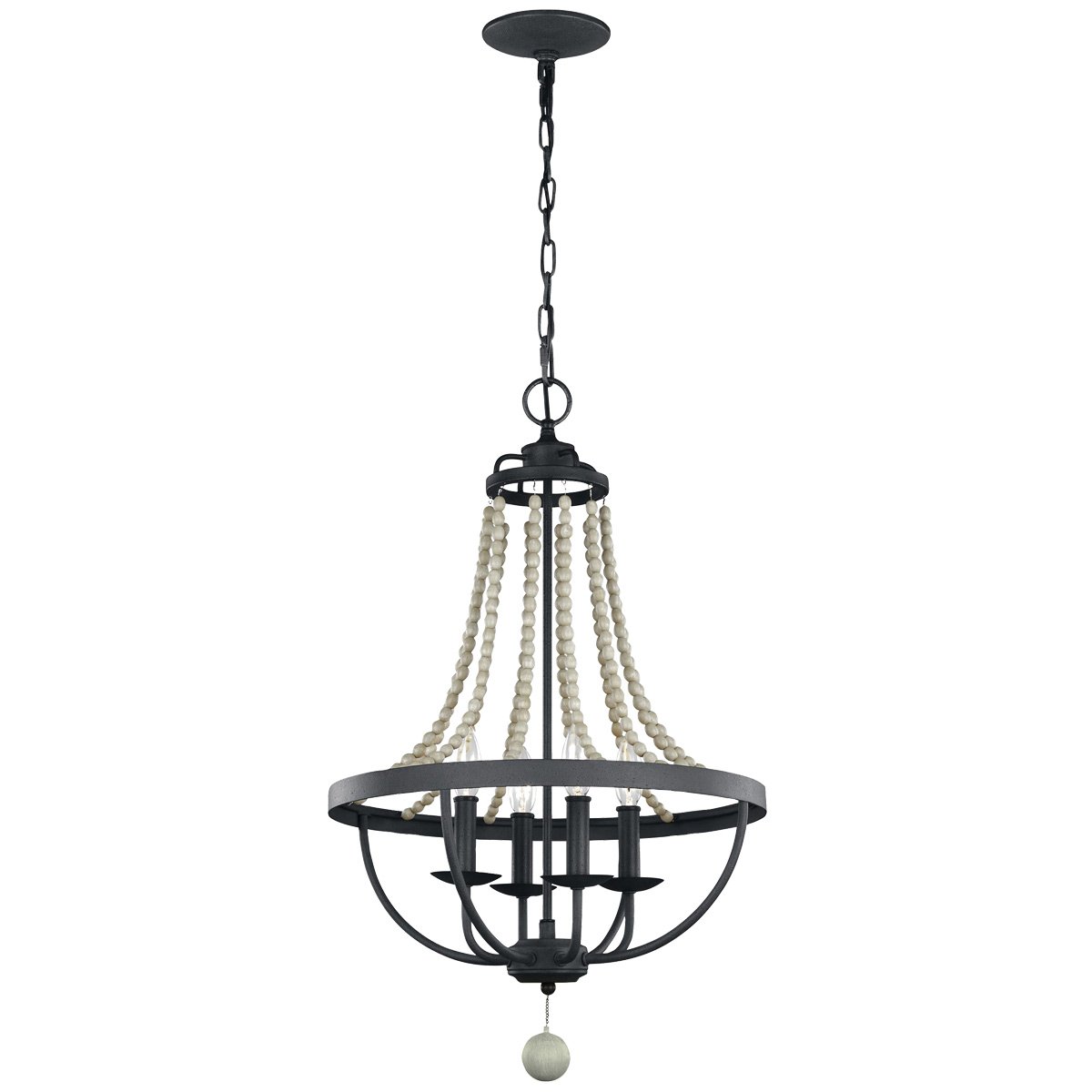 Elstead - FE-NORI4-DWZ - Nori 4 Light Chandelier - Zinc envejecido oscuro con gris madera flotante