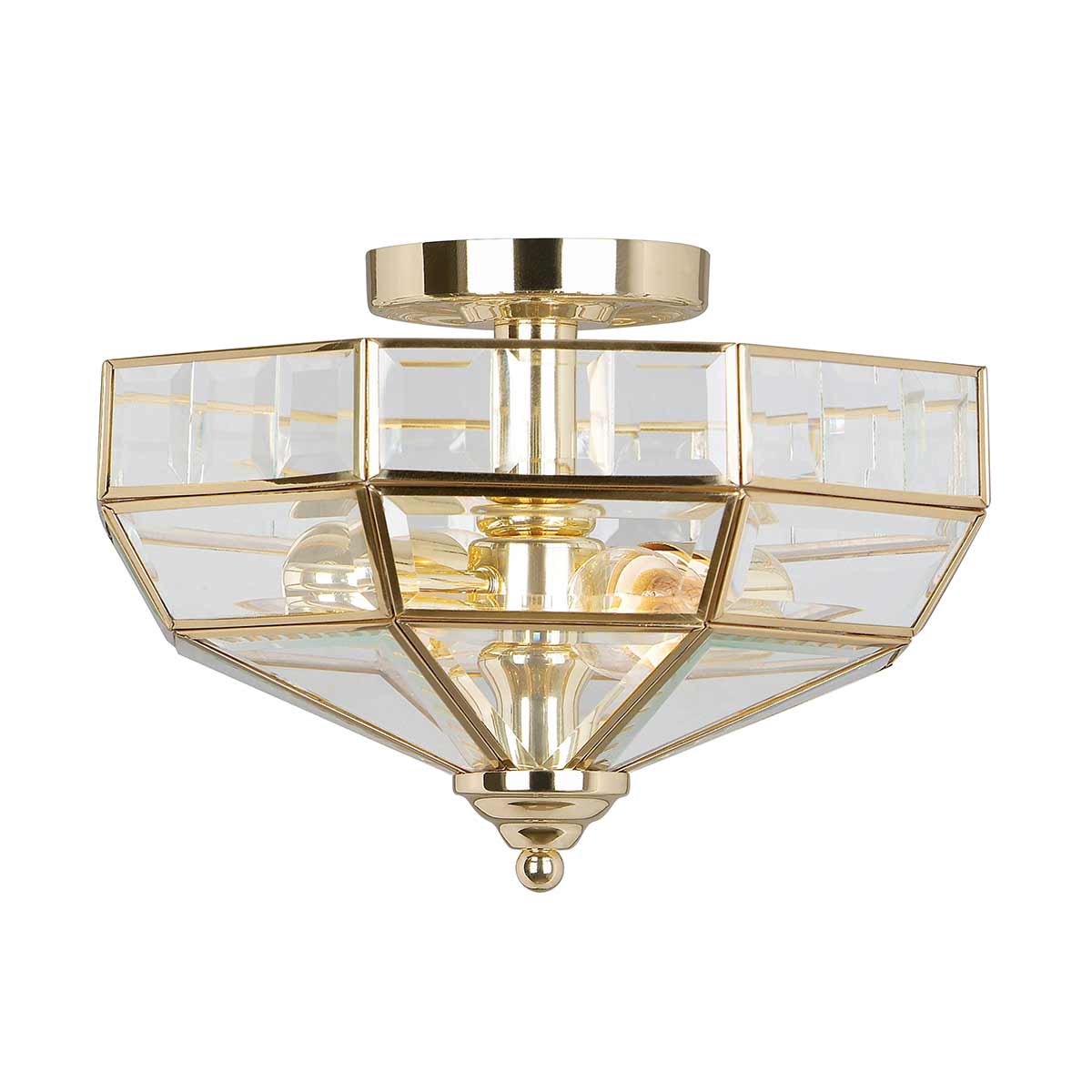 Elstead Old Park 2 Light Semi-Flush - Polished Brass OLD-PARK-PB