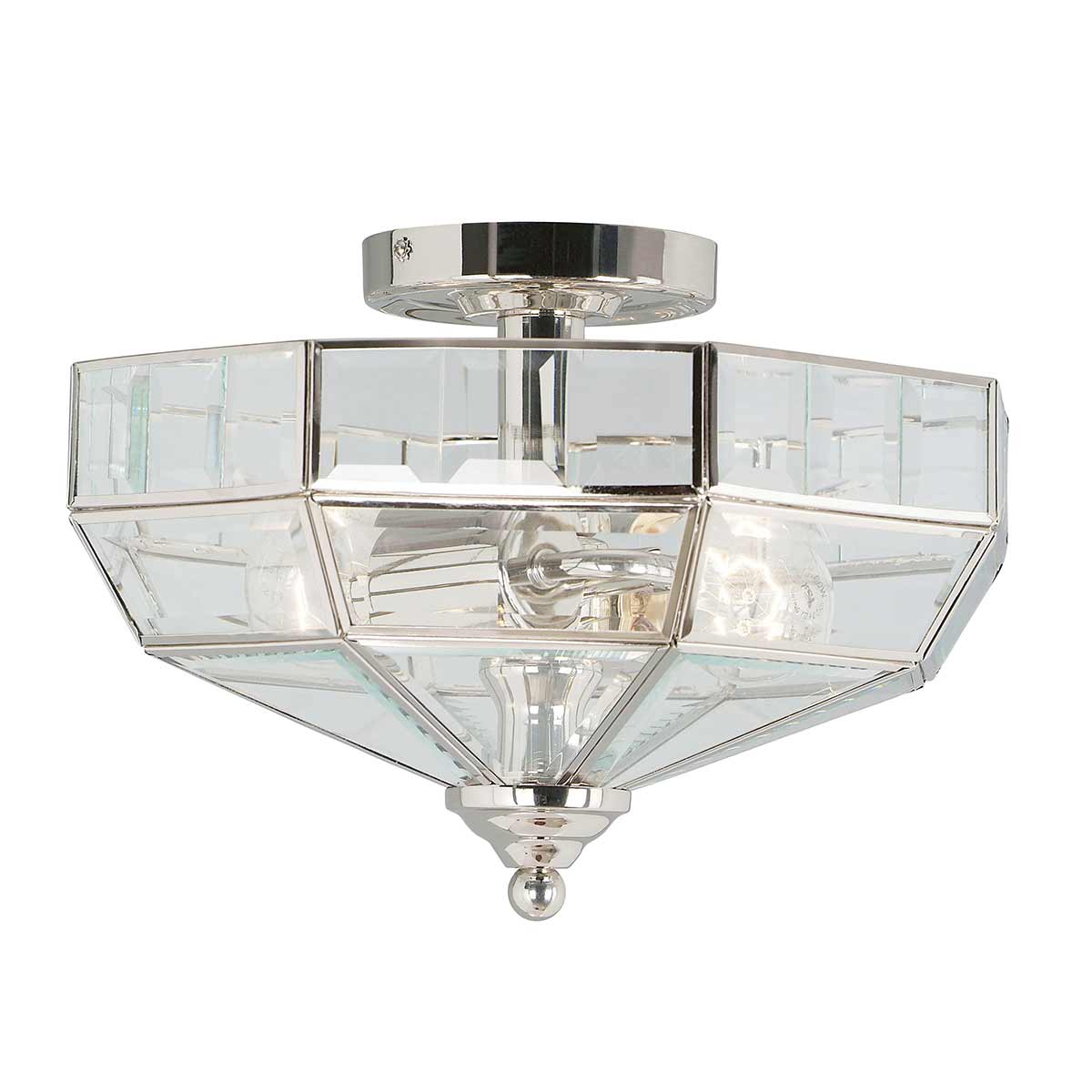 Elstead Old Park 2 Light Semi-Flush - Polished Nickel OLD-PARK-PN