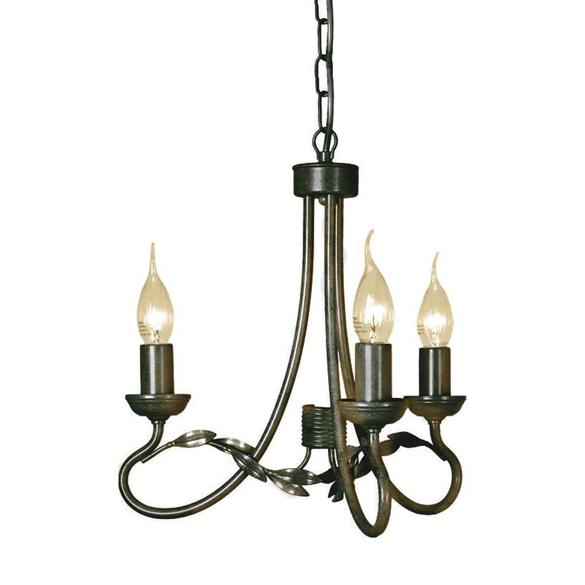 Elstead - OV3-BLK-GOLD - Olivia 3 Licht-Kronleuchter - Schwarz/Gold Patina