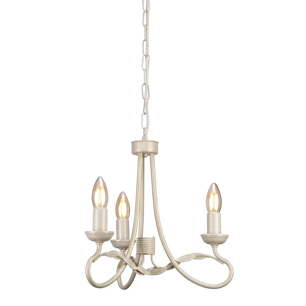 Elstead - OV3-IVORY-GOLD - Olivia 3 Licht Kronleuchter - Elfenbein/Gold Patina
