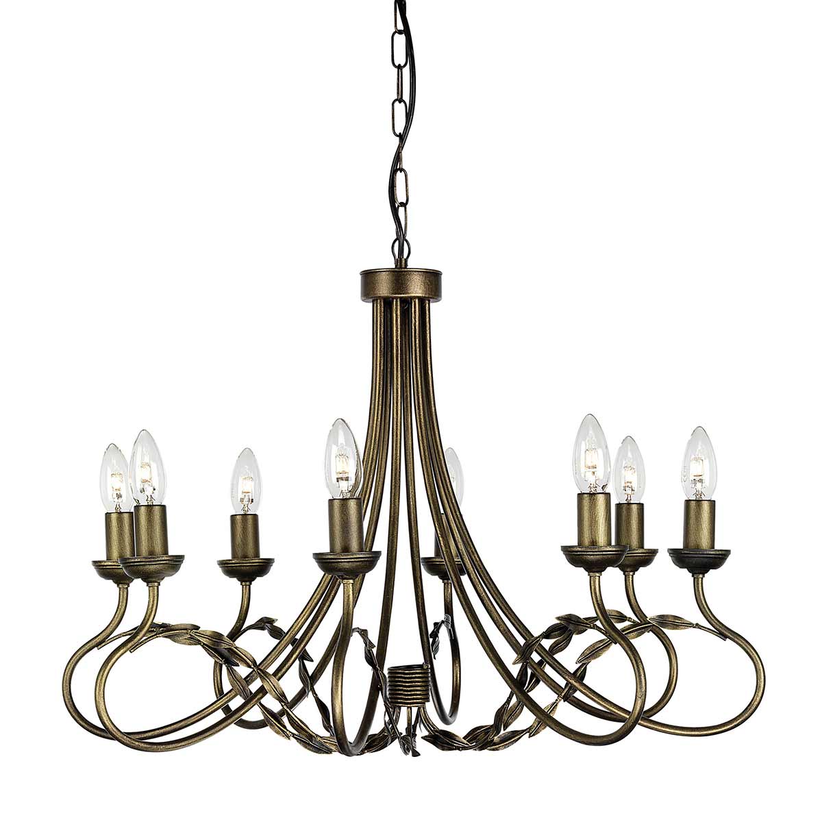 ElsteadOlivia 8 Licht Kronleuchter - Schwarz/Gold Patina