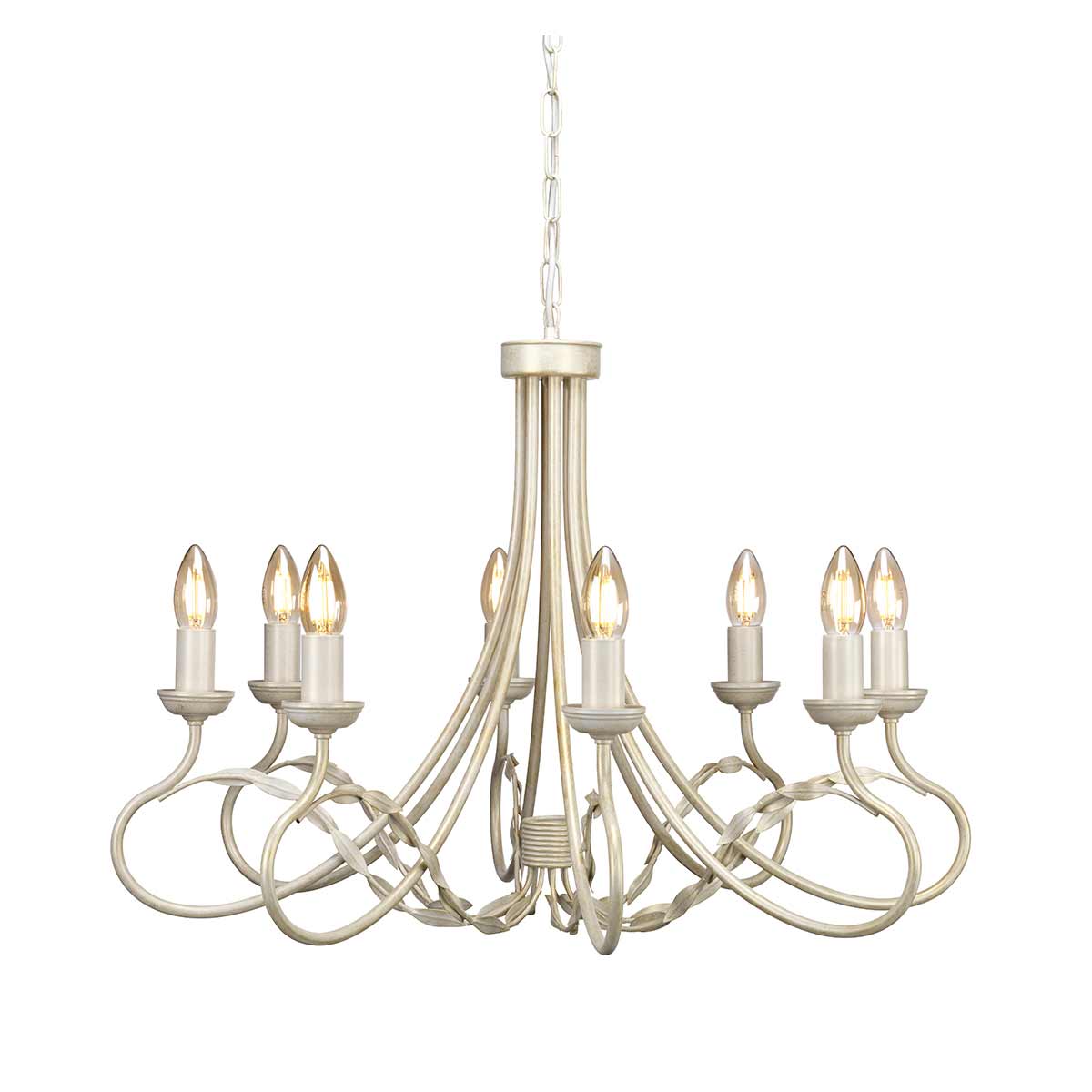 ElsteadOlivia 8 Licht Kronleuchter - Elfenbein/Gold Patina