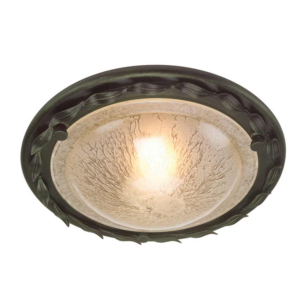 ElsteadOlivia 1 Light Flush - Schwarz/Gold Patina