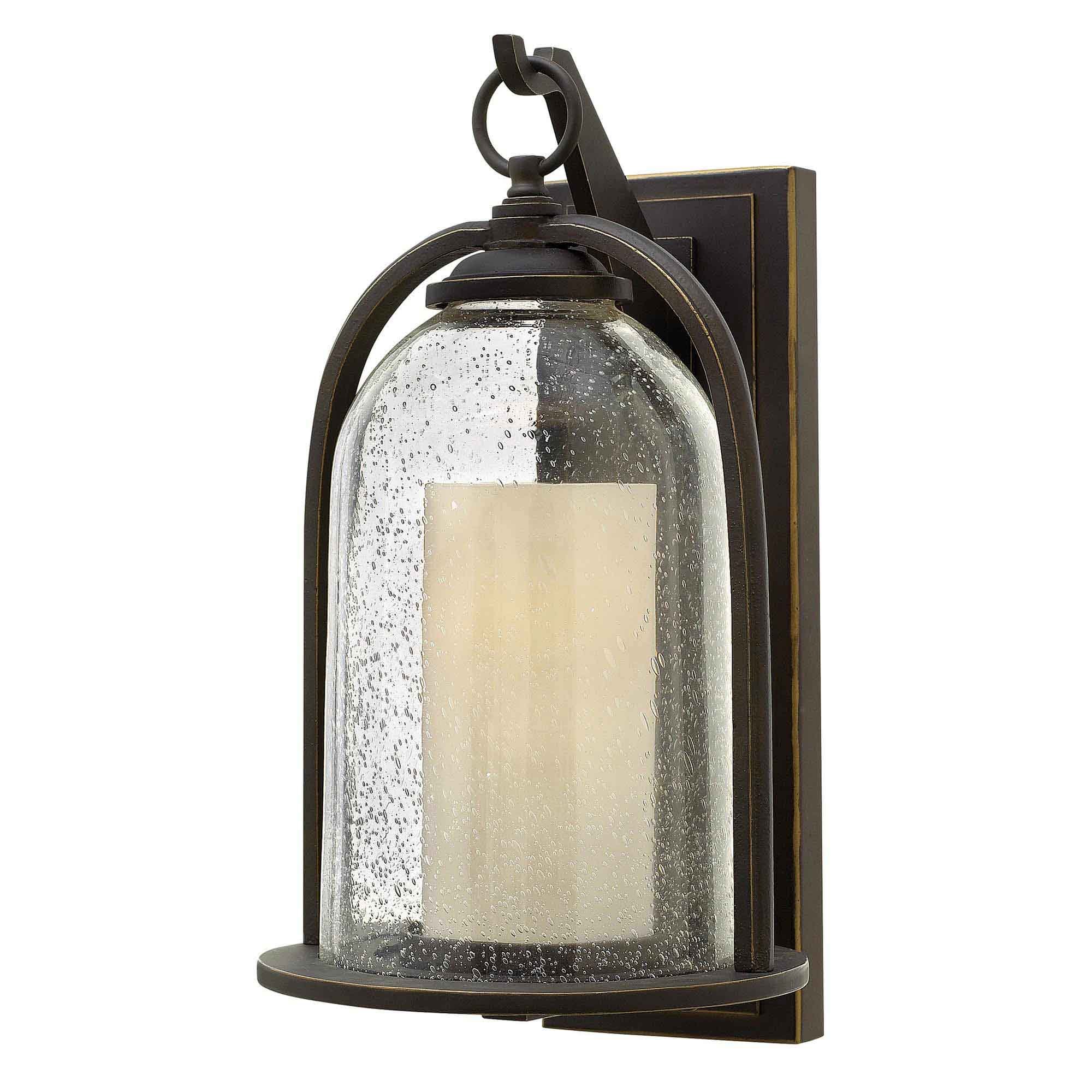 Elstead - HK-QUINCY-M - Quincy 1 Light Medium Wandlaterne - bronce aceitado