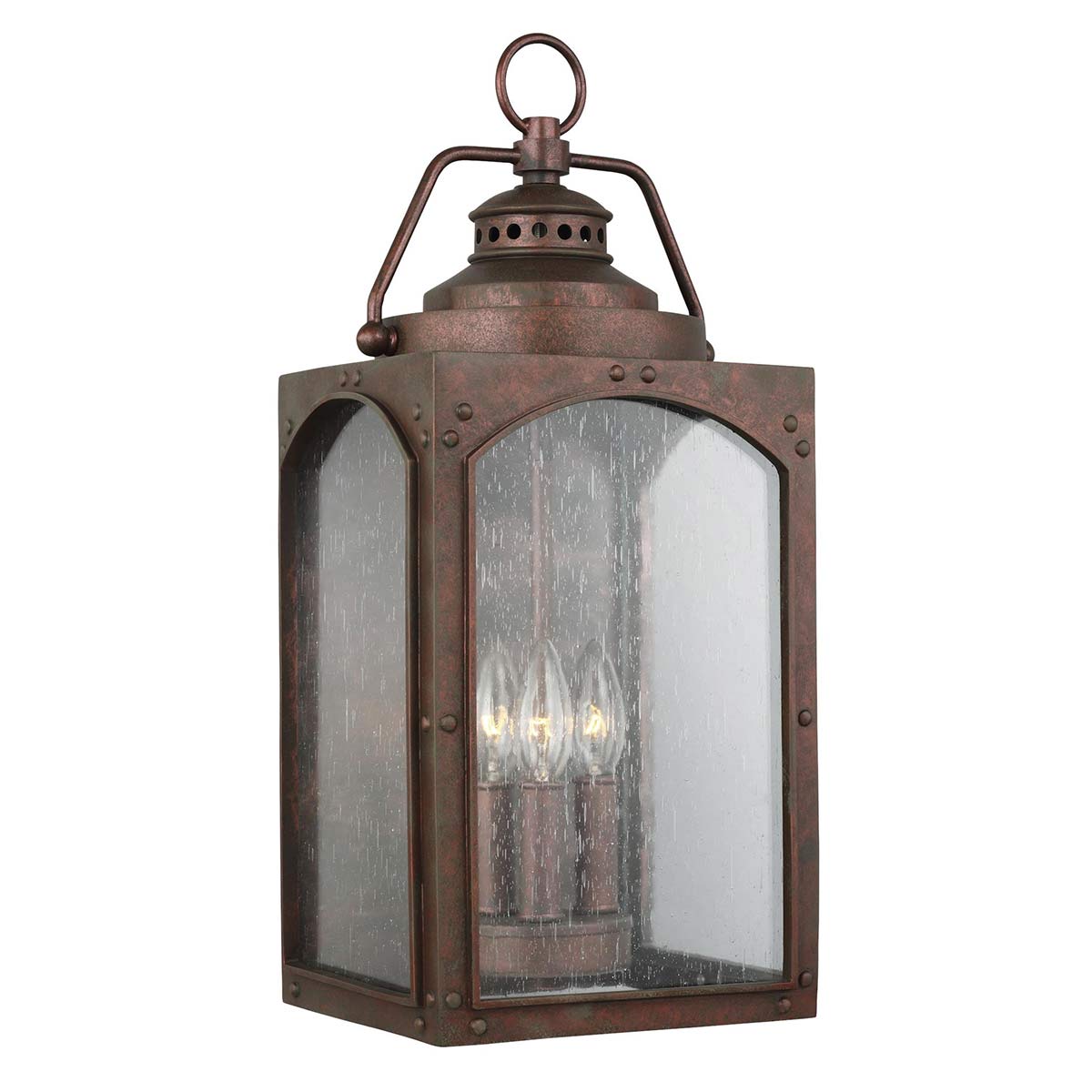 ElsteadRandhurst 3 luces farol de pared grande - Cobre oxidado