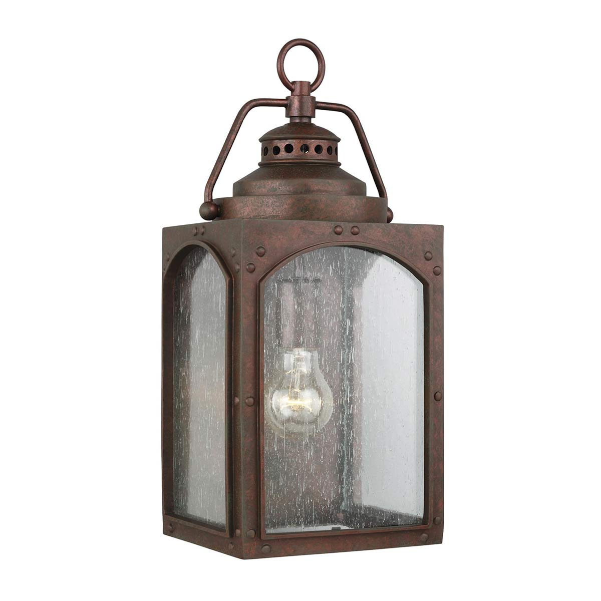 ElsteadRandhurst Farol de pared mediano de 1 luz - óxido de cobre
