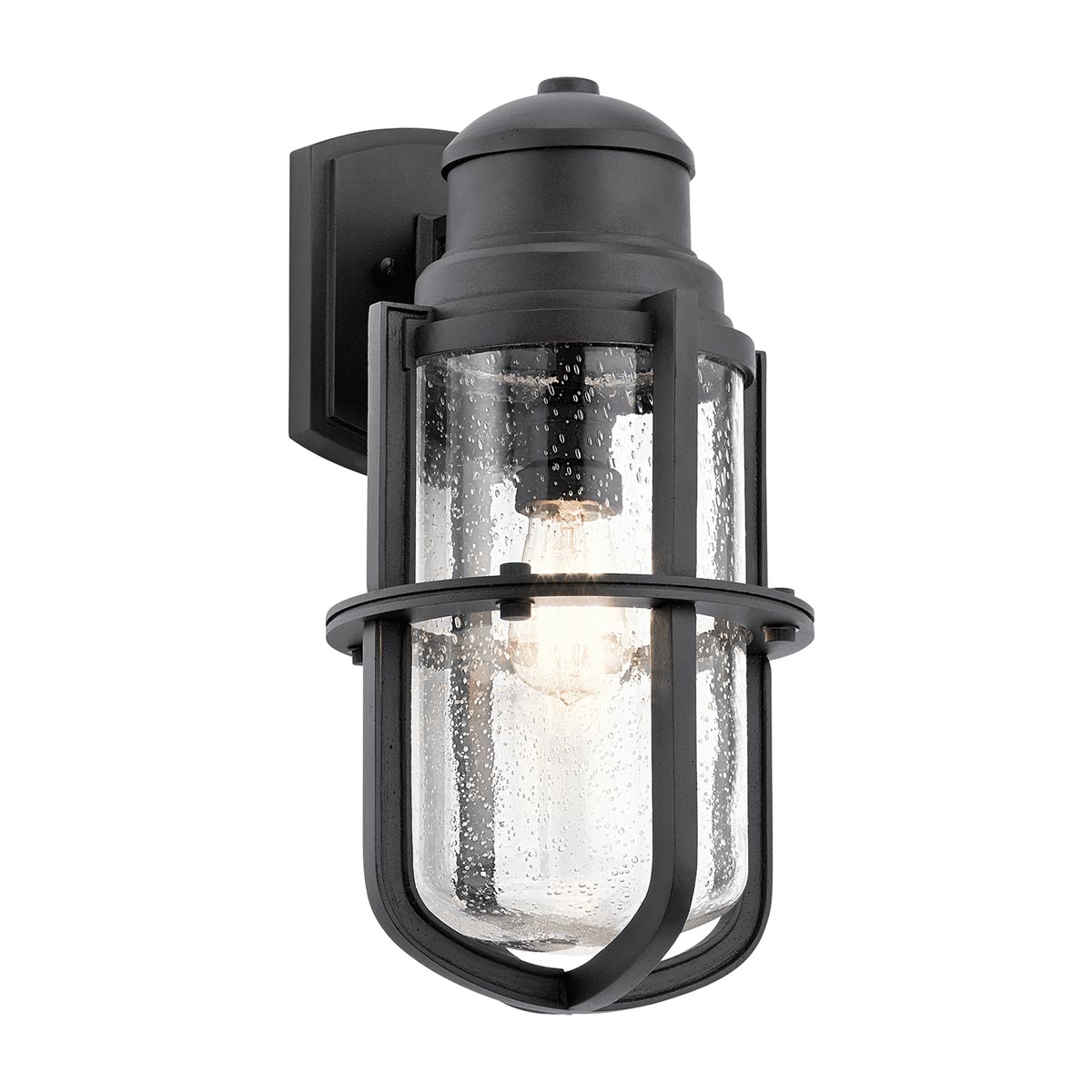 ElsteadSuri farol de pared grande de 1 luz - Negro texturizado