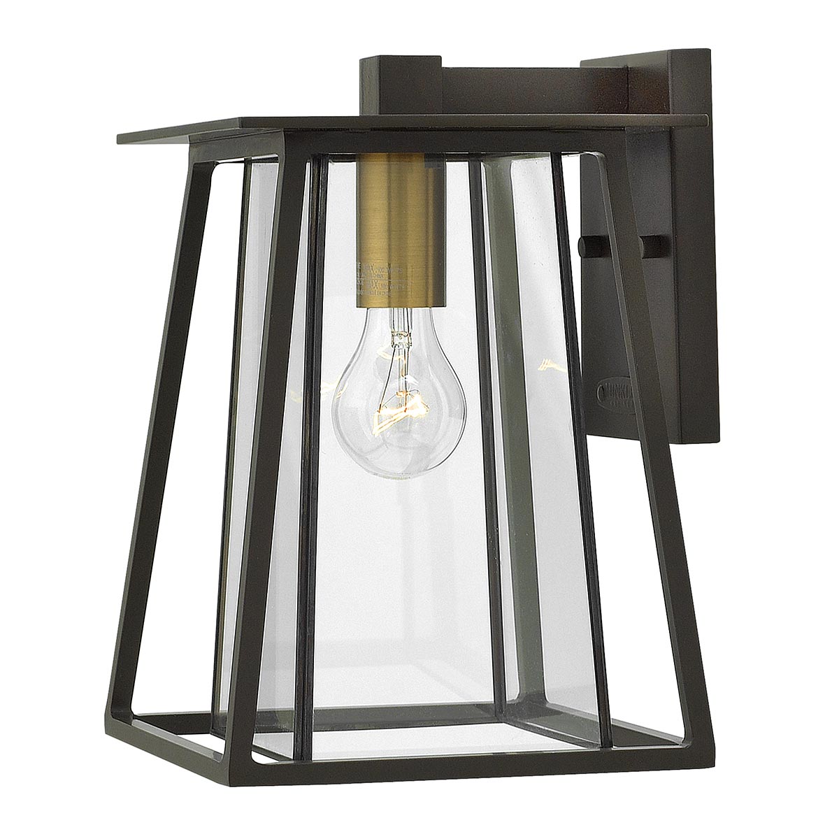 Elstead - HK-WALKER2-M - Walker Farol de pared mediano de 1 luz - Buckeye Bronze con Heritage Brass