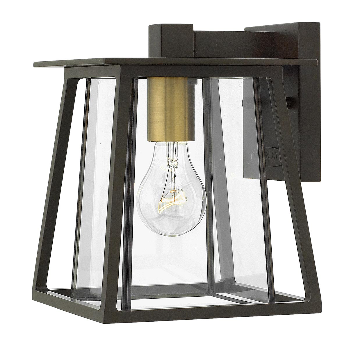 Elstead - HK-WALKER2-S - Pequeño farol de pared Walker 1 Light - Buckeye Bronze con Heritage Brass