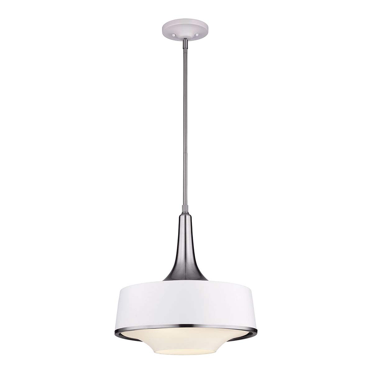 Elstead - FE-HOLLOWAY-4P-W - Lámpara colgante Holloway 4 luces - Blanco - Acero cepillado/blanco