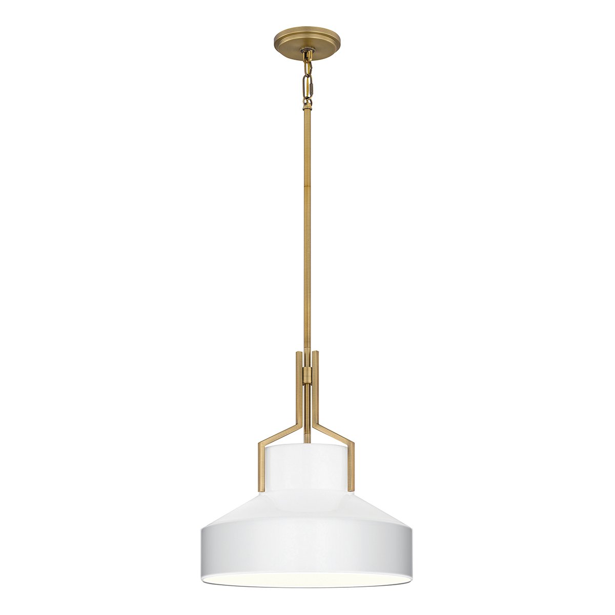 Elstead - QZ-BRECKEN-2P-AB-OPAL - Quoizel Brecken lámpara colgante de 2 luces - latón envejecido y pantalla de cristal opalino