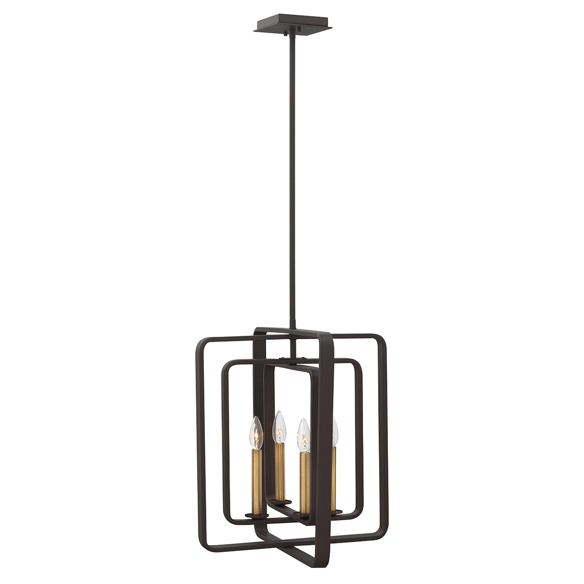 Elstead - HK-QUENTIN-4P-B - Quentin lámpara colgante alta de 4 luces araña de techo - bronce Buckeye