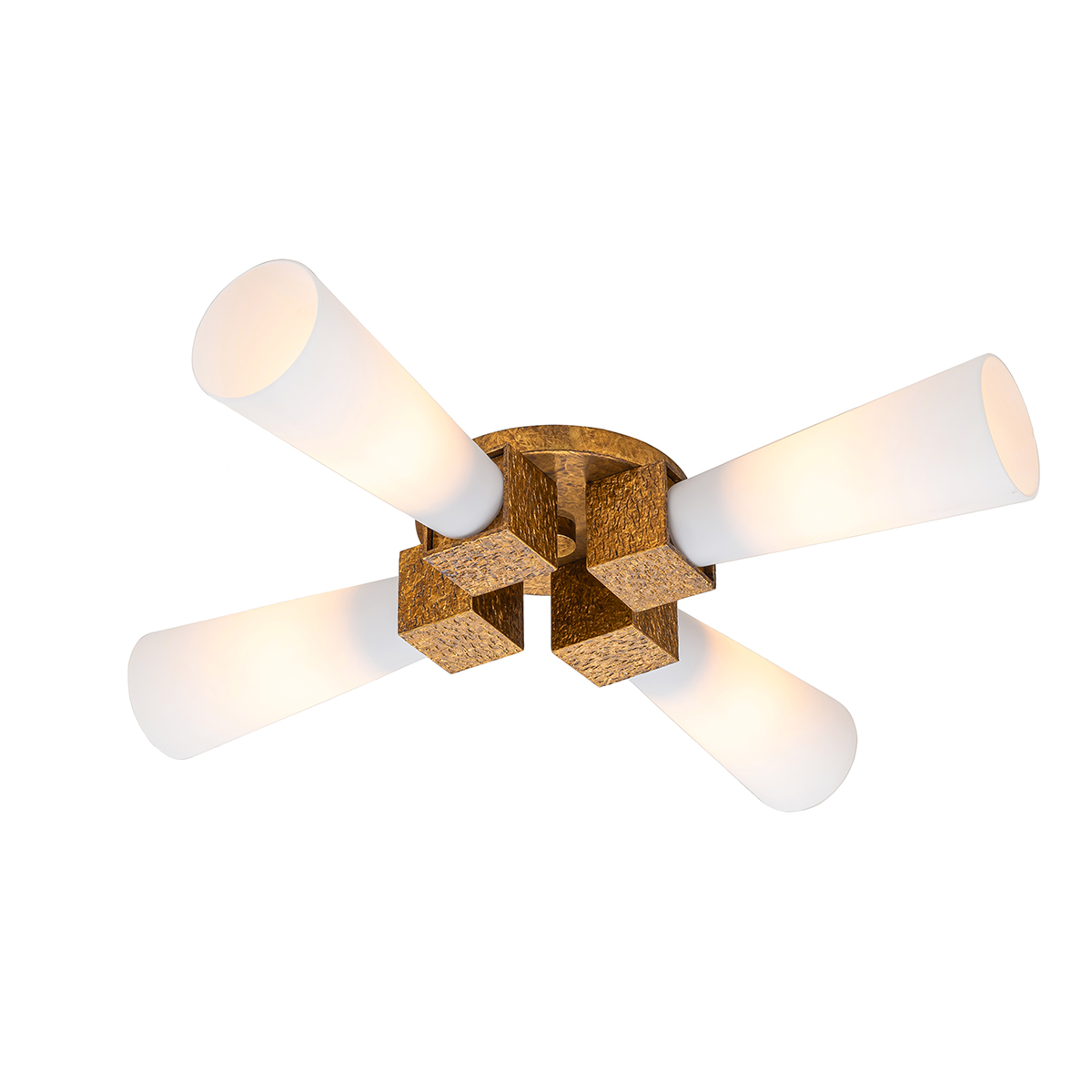 Elstead - KRISTY-4P-DG-OPAL - Kristy lámpara colgante de 4 luces - oro envejecido