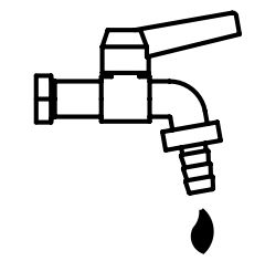 Albert LeuchtenWasseranschluss mit Armatur und Schlauch