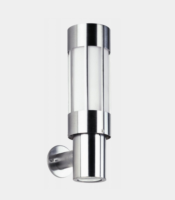 Albert LeuchtenWandleuchte Typ Nr. 0243 - mit zus. Unterlicht - Edelstahl, für 1 x Lampe E27 mit zus. Unterlicht für 1 x PAR 16 GU10