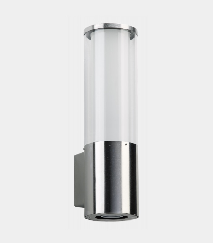Albert LeuchtenWandleuchte Typ Nr. 0323 - mit zus. Unterlicht - Edelstahl, für 1 x Lampe max. 20 W, E27 mit zus. Unterlicht für 1 x PAR 16 GU10