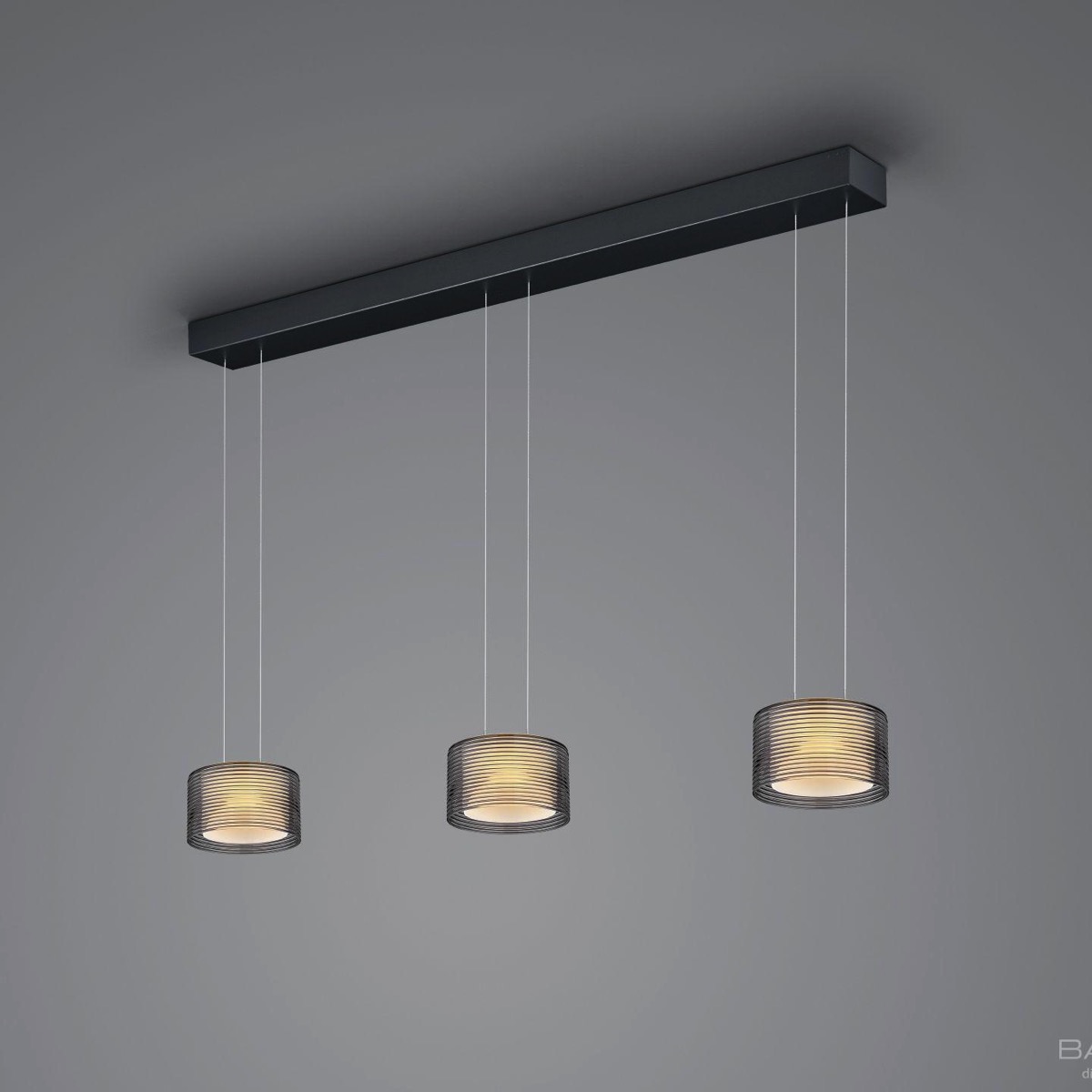 LED Pendelleuchte flex GRAND GROOVE 3 flammig der Firma BANKAMP Leuchtenmanufaktur