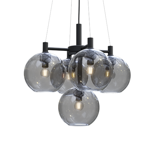 Belid LeuchtenGloria Leuchter D500 schwarz/Rauchglas  E14