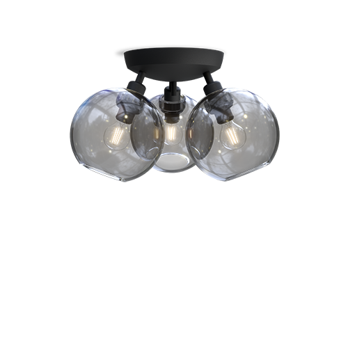 Belid LeuchtenGloria Deckenleuchte D330 schwarz/Rauchglas E14