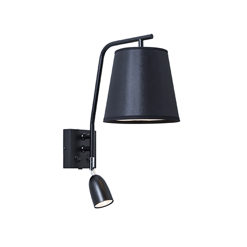 Belid LeuchtenValiant Wandleuchte schwarz E27+GU10 Kabel hinten raus
