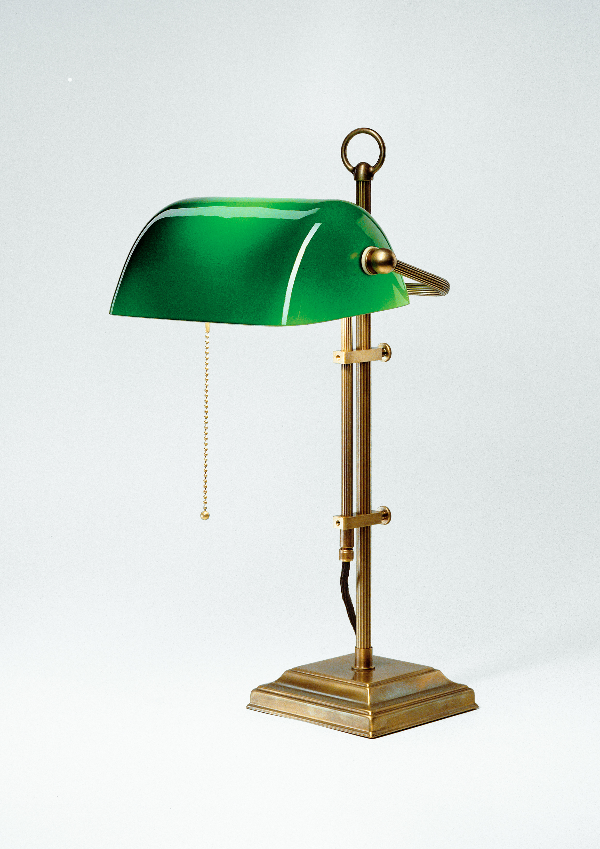 Berliner MessinglampenBankers Lamp Tischleuchte Glas grün