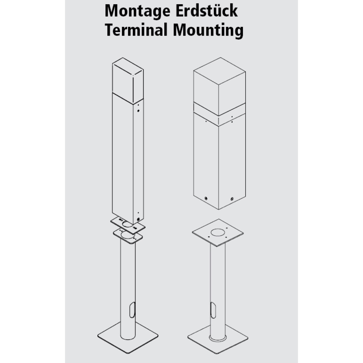 Helestra Leuchten - A19900 - Erdstück für Bodenbefestigung