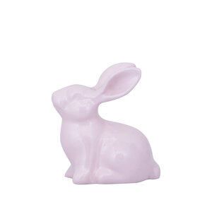 Estatua de conejo Breyonna de aluminio fundido en rosa claro L