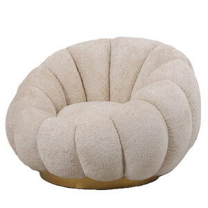 Sillón Daisy crema Euphoria 2 base dorada