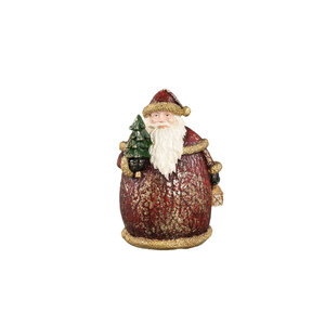 Noelle Estatua grande de Papá Noel de pie roja con árbol