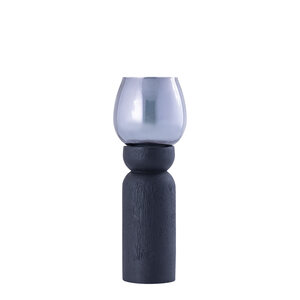 Qez Madera de mango negra Stormlight vidrio ahumado M
