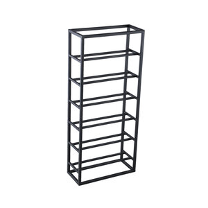 Kentyn estante para vino rectangular negro de hierro, pequeño