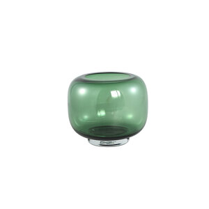 Mexx Green jarrón de vidrio redondo sobre base pequeño