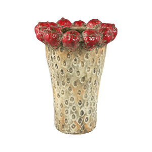 Fruitsy Maceta redonda roja de terracota fresas alta L
