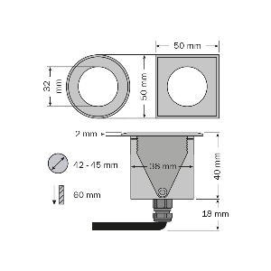 dot-spot Bodeneinbaustrahler von dot-spot brilliance-midi LED Einbaustrahler mit Wabenblendschutz, rund 31111.827.06.33