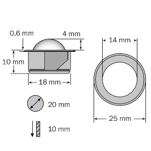  von dot-spot frog-dot LED Akzentlichtpunkt, rund, 14 mm, mit Linse 50606.827.11